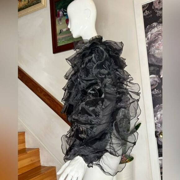 ANTHROPOLOGIEEva Franco Ruffled Organza Bomber Jacket - Picture 6 of 7